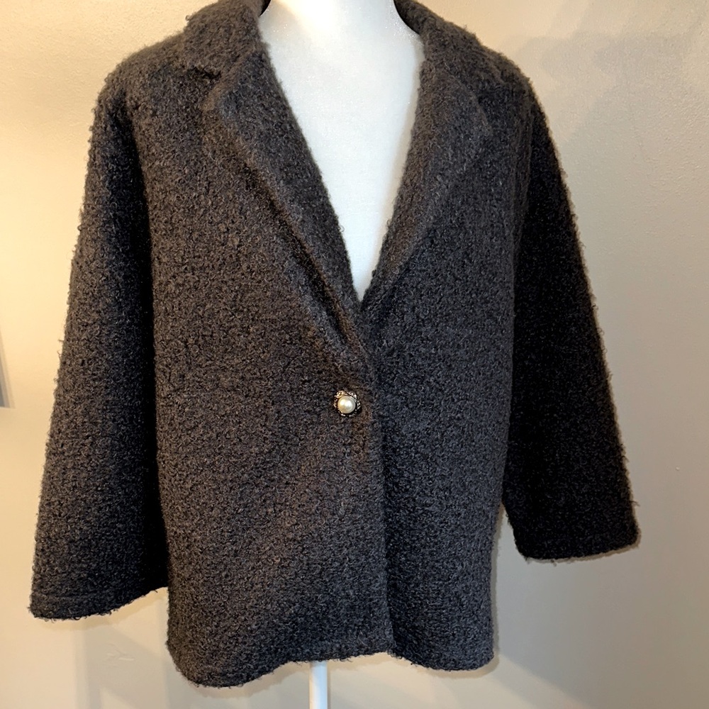 Bobeau Charcoal Textured Jacket